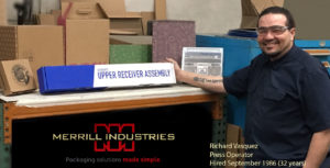 Richard Vasquez, corrugated box press operator for Merrill Industries