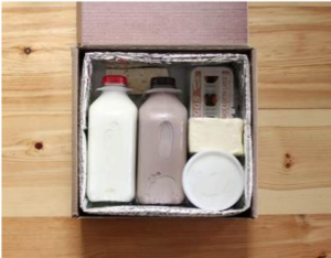 custom designed insulated packaging with a milk box
